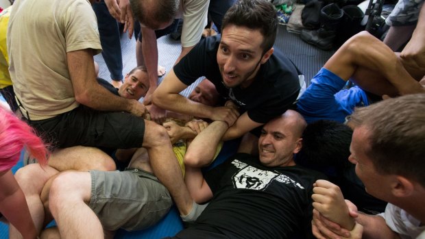 About 70 people gathered in a gym in Caufield for a counter-terrorism self-defence workshop in Krav Maga - the preferred personal defence technique taught by the Israeli Defence Forces. 