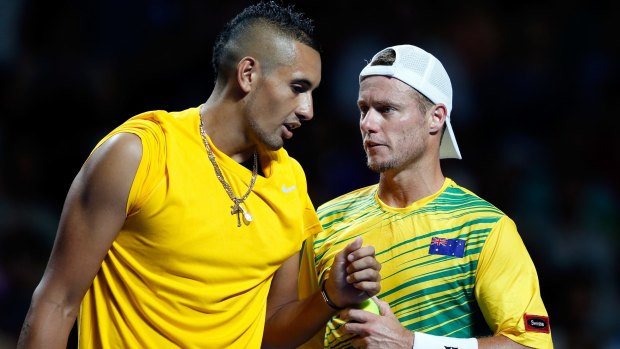 Dream team: Lleyton Hewitt, right, is the ideal person to help  Nick Kyrgios overcome his poor public image.  