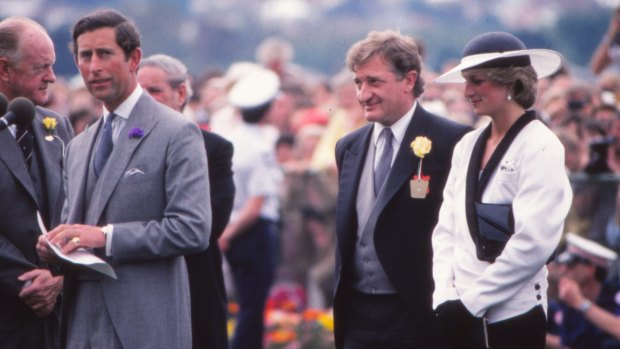 Prince Charles and Princess Diana at the Melbourne Cup in 1985. 