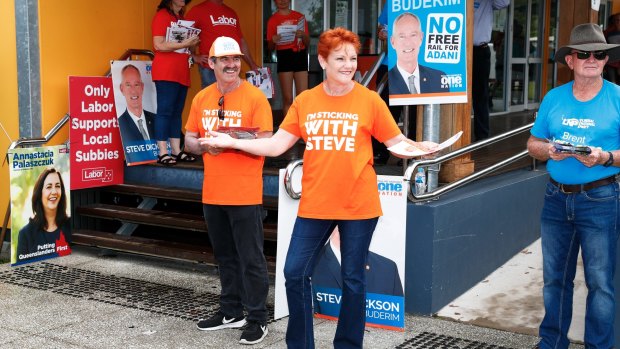 One Nation leader Pauline Hanson on election day last weekend.