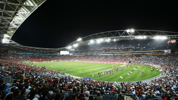 Crowded house: A crowd of 61,880 at ANZ Stadium was the record for a domestic football match in Australia.