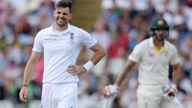 Thorn in our side: But Jimmy Anderson is out of the fourth Test with a side strain.