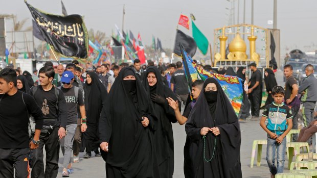 Shiite pilgrims march to Karbala for the Arbaeen ritual last week.