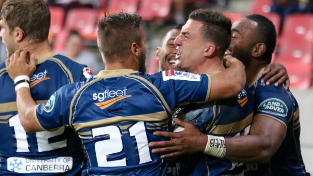 Setting it straight: The Brumbies make their credentials clear.