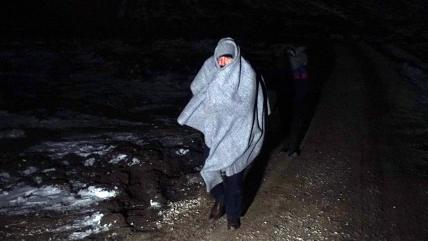 A migrant after crossing the Macedonian-Serbian border near the southern Serbian village of Miratovac on Friday.