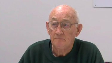 Paedophile priest Gerald Ridsdale gives evidence via videolink from jail to the child sex abuse royal commission