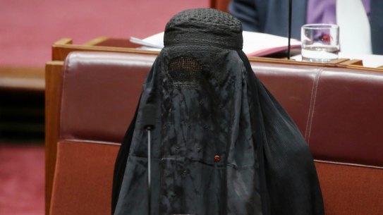 Senator Pauline Hanson earned the ire of colleagues for wearing the burqa during Senate question time.