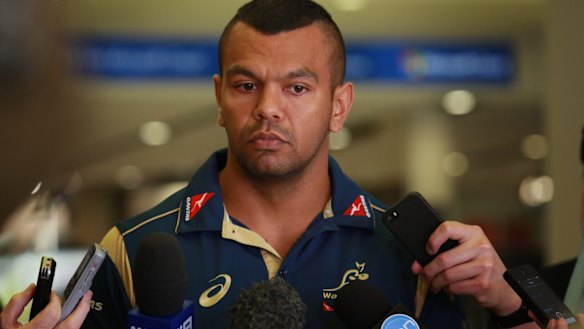 Opportunity knocks: Wallabies star Kurtley Beale faces the media before his Spring Tour departure.