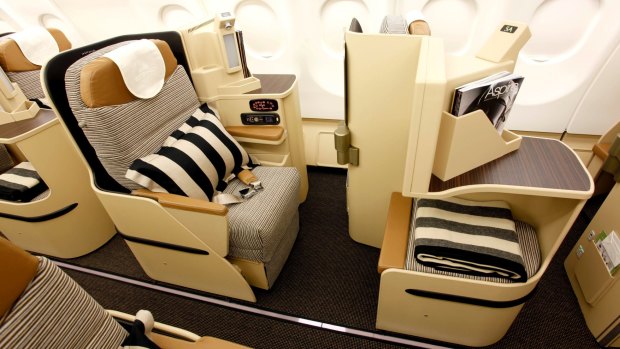 Every second business class seat is close to the aisle. 