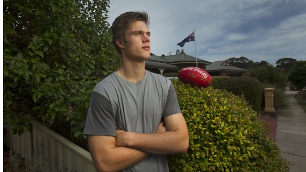 Josh Schache, photograghed during his draft year, has ached to be closer to his Seymour home