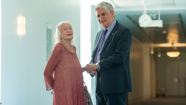 Eileen Kramer met with Minister for Aged Care Ken Wyatt at Parliament House. 