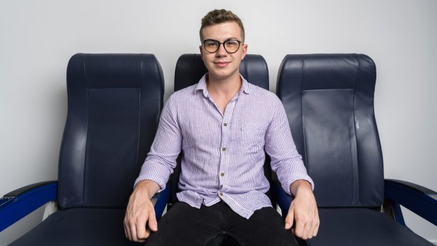 The closest frequent flyer Zac George has come to flying recently is sitting in his second-hand aircraft seats purchased online. 