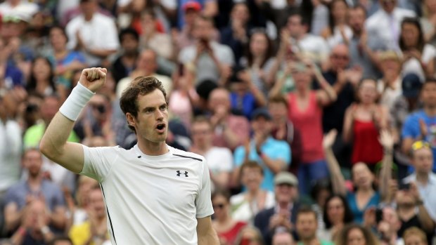 Murray celebrates after beating Millman.