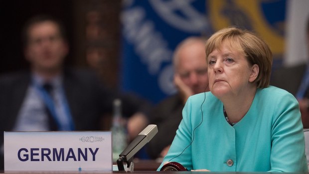 Under pressure:  German Chancellor Angela Merkel .