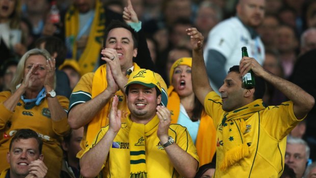 Here's cheers: The Wallabies have been delighted with the support of Australian fans at the World Cup.