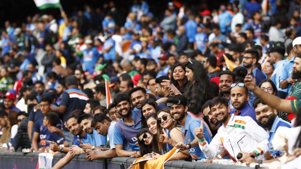 India and Pakistan fans at the ICC Men's T20 World Cup match between India and Pakistan at the MCG on October 23.