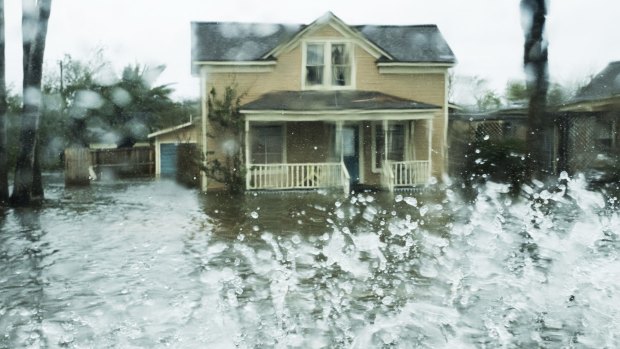 Houses were left inundated in Rockport, Texas, with heavy rain still falling in the region.