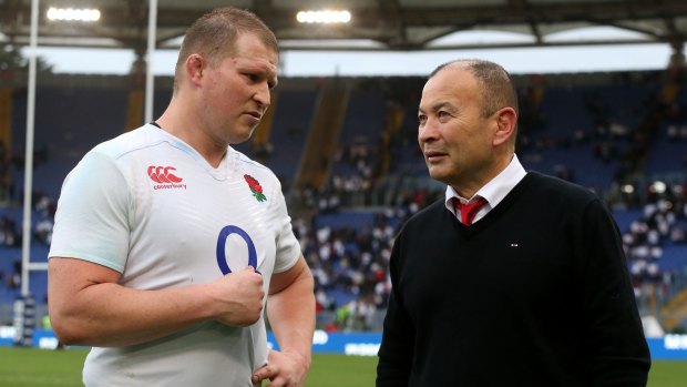 Trust in tough: Dylan Hartley (left) is a controversial choice as captain by Eddie Jones.