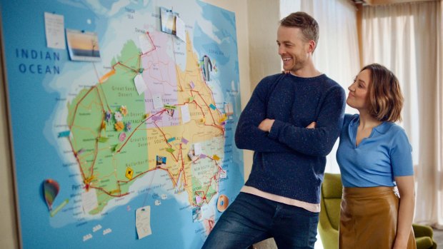 Australians are being encouraged to holiday within their own country this year by Hamish Blake and Zoe Foster in a Tourism Australia campaign.