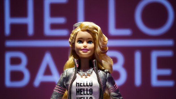 Hello Barbie, satirised as "Surveillance Barbie",  is Wi-Fi enabled and can record and store conversations between kids and their dolls.