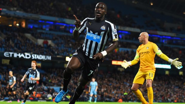 Moussa Sissoko of Newcastle United celebrates his second goal.