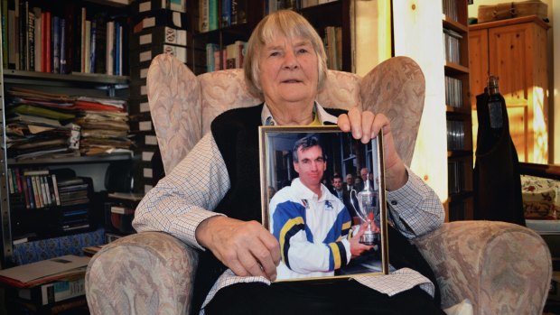 Still searching for answers: Elizabeth Roebuck with a photo of her son, Peter.