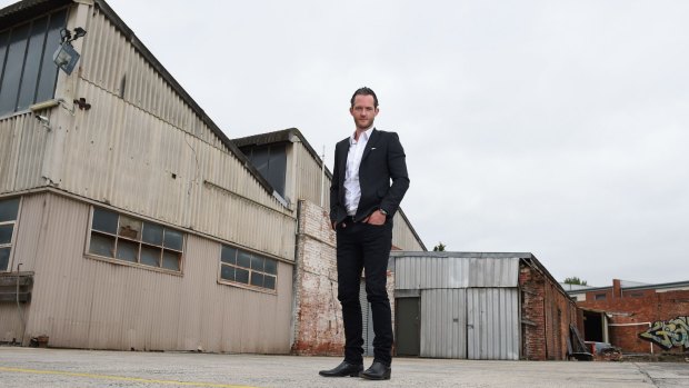 Tim Gurner inside the former industrial  Fitzroy North site. 