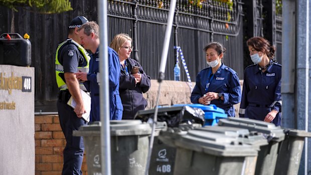 Police at the scene of the Brighton siege.