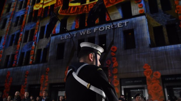 Anzac Day dawn service at the Sydney Cenotaph.