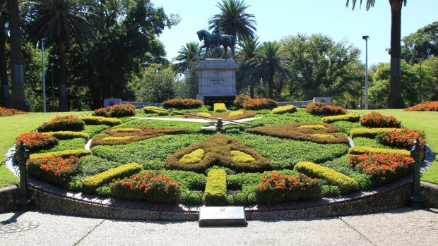 The floral clock in the Domain.