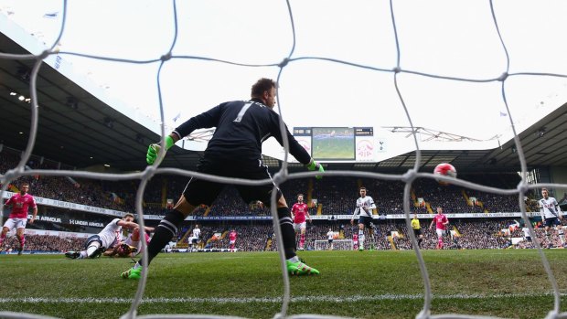 Harry Kane scores for Tottenham against Bournemouth.