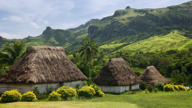 Traditional houses of Navala village, Viti Levu, Fiji.