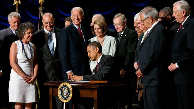 Then-president Barack Obama signed the Dodd-Frank Act in 2010. 
