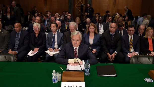 Wells Fargo CEO John Stumpf testifies before the Senate Banking Committee in September. 
