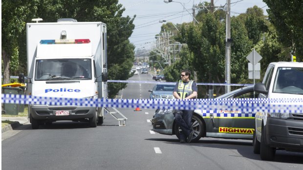 Police at the scene of the murder in Thomastown in 2015.