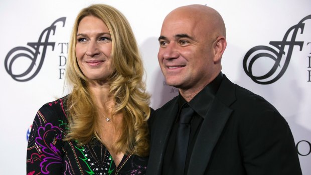 Andre Agassi and wife Steffi Graf in Vancouver last month.