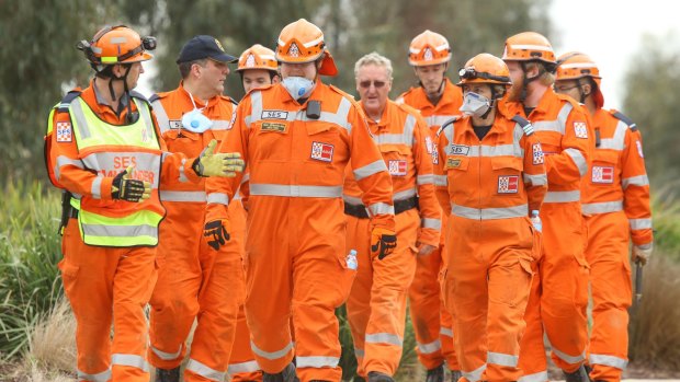 The SES help police look for clues after a death in Caroline Springs.