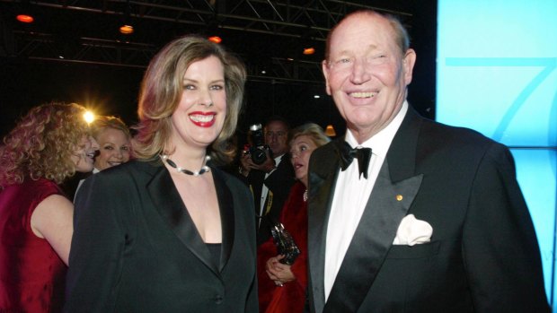 Former editor Deborah Thomas with Kerry Packer at a 75th anniversary party for <i>The Australian Women's Weekly</I>. 
