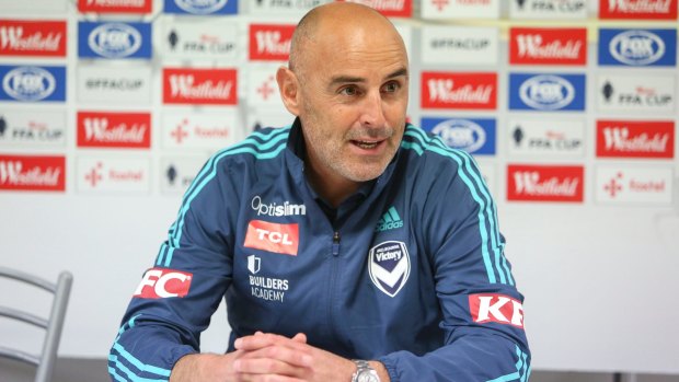 Coach Kevin Muscat after the round of 32 win for Melbourne Victory.