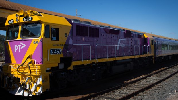 The refurbished V/Line Albury line train was heavily tagged by graffiti vandals.