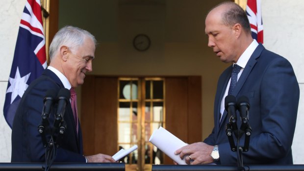 Prime Minister Malcolm Turnbull and Immigration Minister Peter Dutton on Thursday.