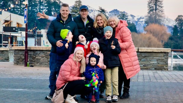 The Hammond and Morris-McTernan families, from Victoria and Queensland respectively, are holidaying in Queenstown.