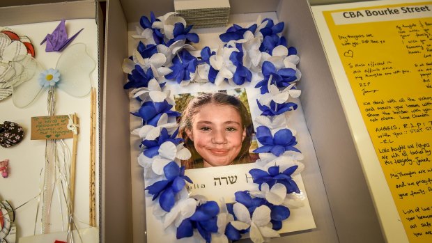 A decorated card for young victim, Thalia Hakin.