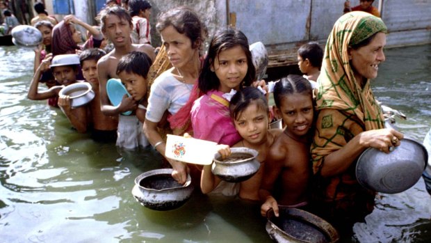 Flooding in Bangladesh in 1998 during an extreme La Nina event.