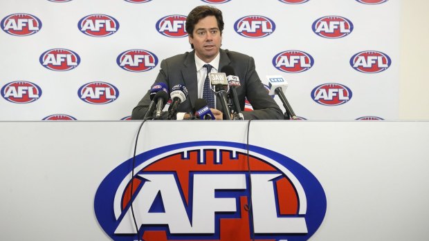 AFL chief executive Gillon McLachlan fronts the media (again).
