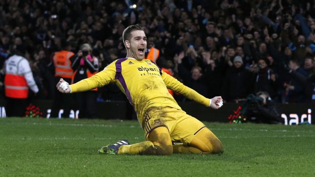 Adrian celebrates after scoring from the spot.