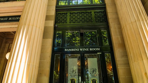 The imposing entrance to Bambini Trust's Wine Room.
