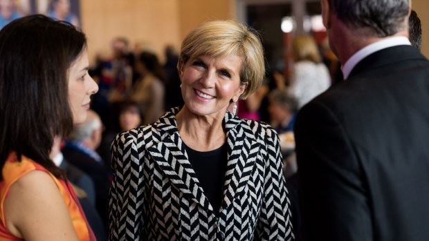 Foreign Minister Julie Bishop at the AFL's grand final luncheon at the MCG in 2016. 