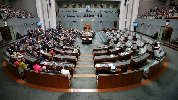 The final vote on the Marriage Amendment Bill at Parliament House on Thursday. 