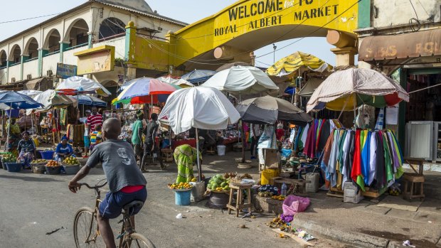 A city market in The Gambia.
